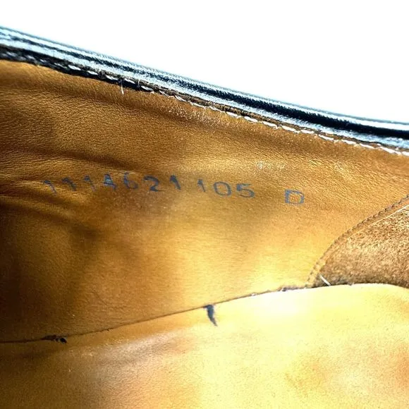 Jack Erwin Black Leather Oxfords Dress Shoes Made in Spain Men's 10.5D US