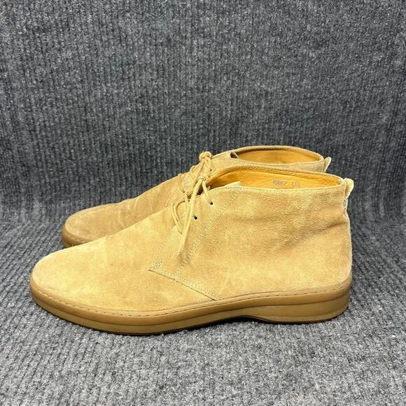 Jack Erwin Reade Chukka Boots Tan Suede Nubuck Dress Shoes Lace Up Mens 11.5