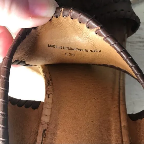 Jack Rogers Emilia wedge sandals cognac brown sz 9.5M cork espadrille summer