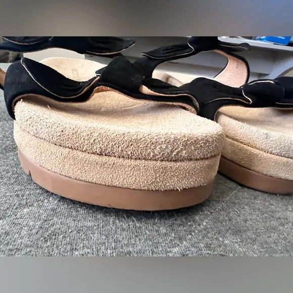 JACK ROGERS Sz 8.5 Black Suede Monica Double Knot Platform Sandals