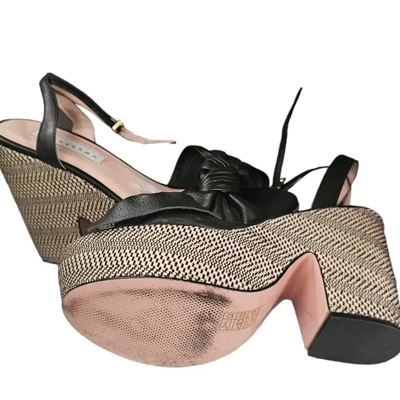 James Chan retro bow platform sandals