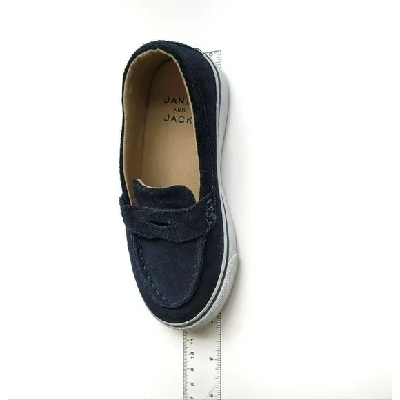 Janie &amp; Jack 9 Leather Suede Driving Loafers Blue