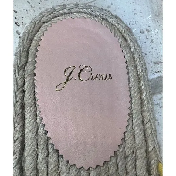 J.Crew Canvas Twisted Knot Espadrille Slip On Sandals Yellow Size 11 Style AN887