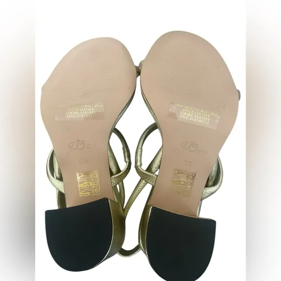 J.crew lucie slingback block-heel sandals in metallic leatherElegant size 5 1/2