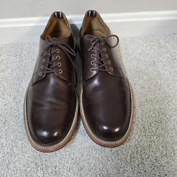 J.CREW Oar Stripe Italian Leather Derbys Men's Size 12 Shoes Business Office