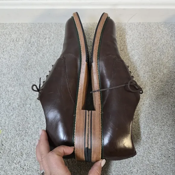 J.CREW Oar Stripe Italian Leather Derbys Men's Size 12 Shoes Business Office