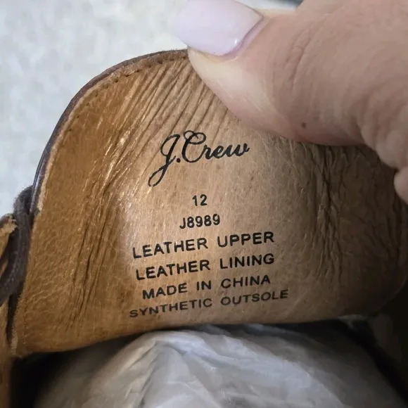 J.CREW Oar Stripe Italian Leather Derbys Men's Size 12 Shoes Business Office