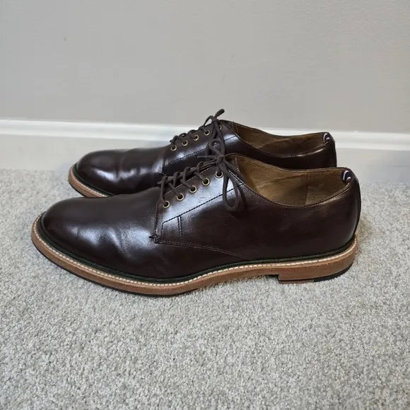J.CREW Oar Stripe Italian Leather Derbys Men's Size 12 Shoes Business Office