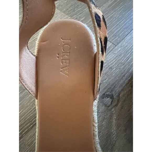 J. Crew Espadrille Léopard Wedge Sandals Size 9.5 NEW