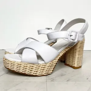 Jeffery Campbell Amma Woven Platform Heeled Sandal 10