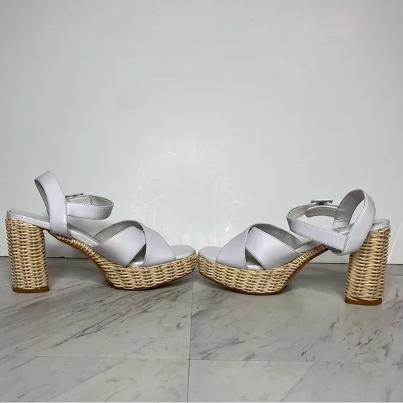 Jeffery Campbell Amma Woven Platform Heeled Sandal 10