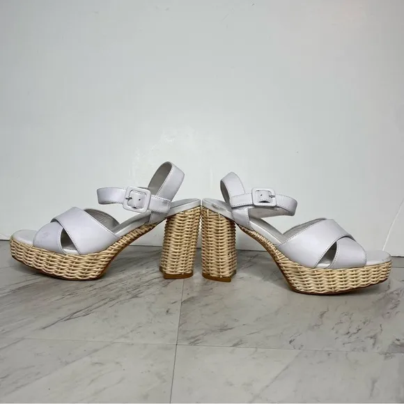 Jeffery Campbell Amma Woven Platform Heeled Sandal 10