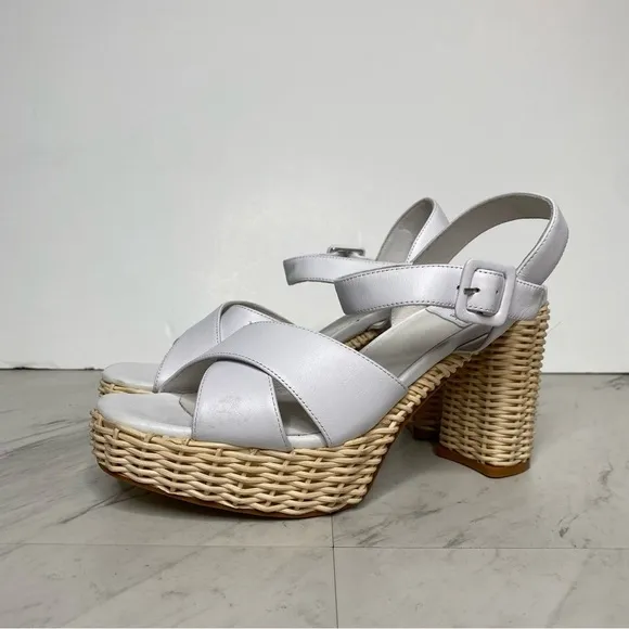 Jeffery Campbell Amma Woven Platform Heeled Sandal 10