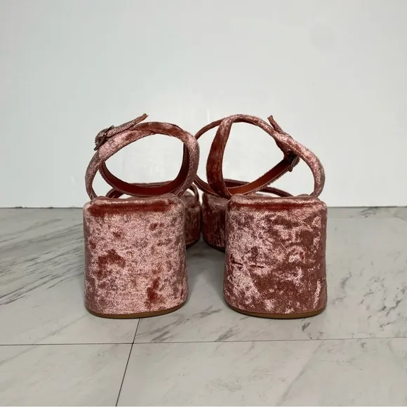Jeffrey Campbell Activate Pink Velvet Platform Sandal 7