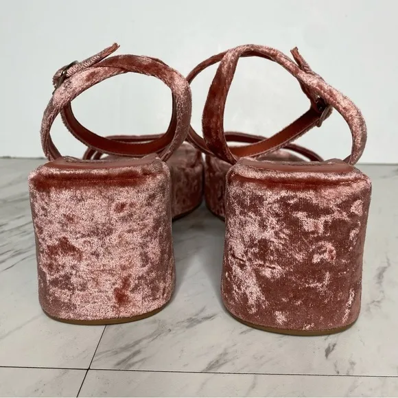 Jeffrey Campbell Activate Pink Velvet Platform Sandal 7