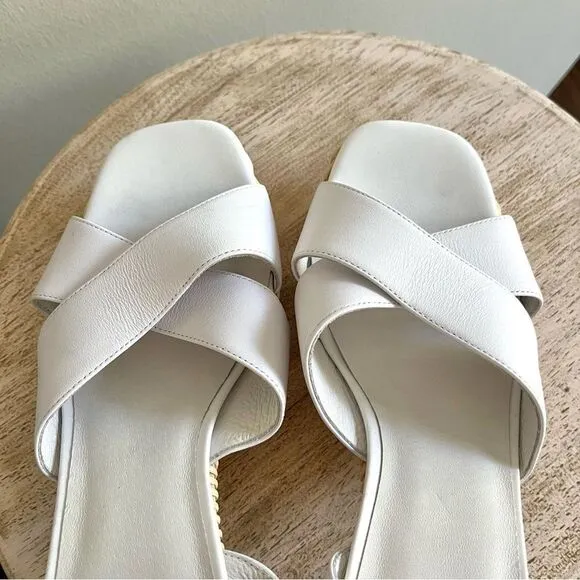 Jeffrey Campbell Amma Platform Sandals in White and Tan Size 10, NWOB