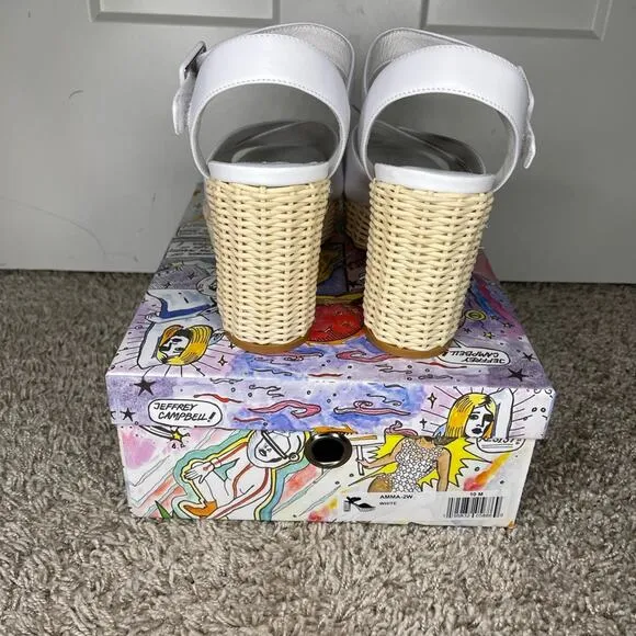 Jeffrey Campbell Amma Woven Heeled Platform Sandals NWB Size 10