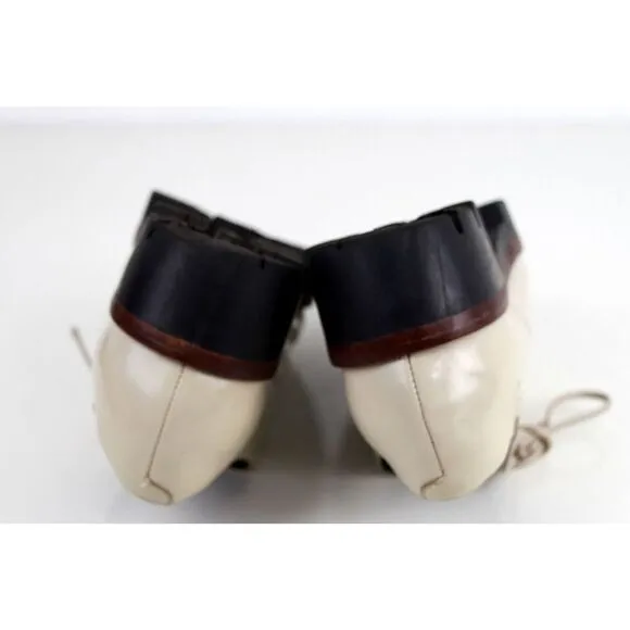 Jeffrey Campbell BEIGE GENUINE LEATHER LACE UP LOW HEEL WOMEN'S SHOES Size 7.5