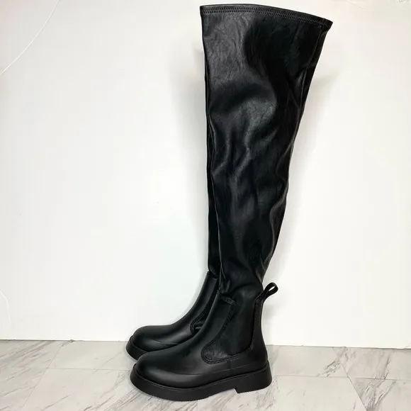 Jeffrey Campbell Black Over The Knee Boot 8