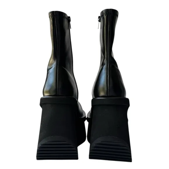 Jeffrey Campbell Constructs Platform Wedge Ankle Boot in Black | 9 NWOB