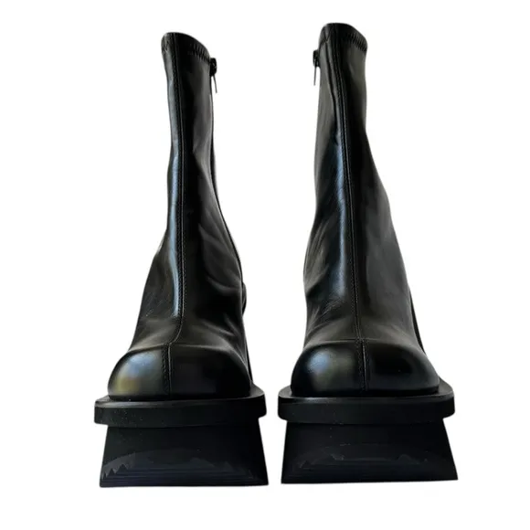 Jeffrey Campbell Constructs Platform Wedge Ankle Boot in Black | 9 NWOB