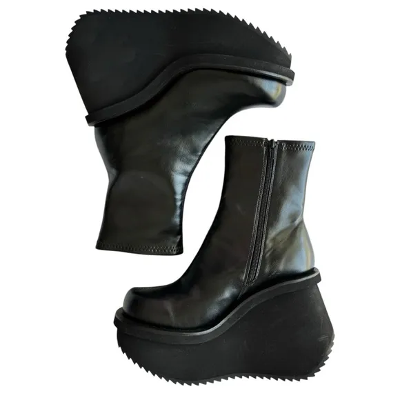 Jeffrey Campbell Constructs Platform Wedge Ankle Boot in Black | 9 NWOB