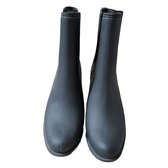 Jeffrey Campbell Havana Women 9 Black Rubber Hi Heel Slip On Ankle Booties