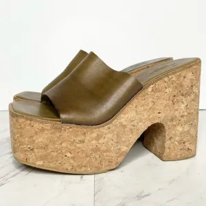 Jeffrey Campbell Lucianna Cork Platform Leather Sandal 9.5