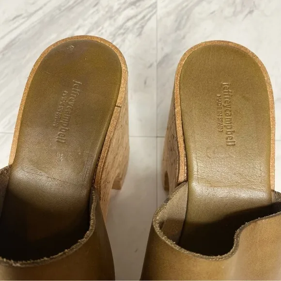 Jeffrey Campbell Lucianna Cork Platform Leather Sandal 9.5