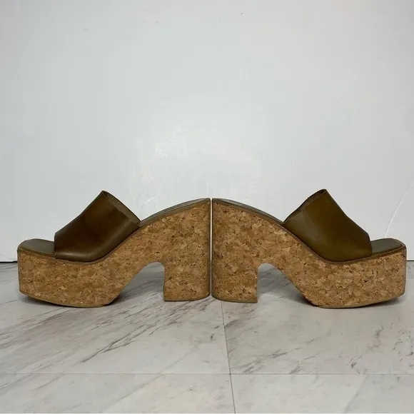 Jeffrey Campbell Lucianna Cork Platform Leather Sandal 9.5
