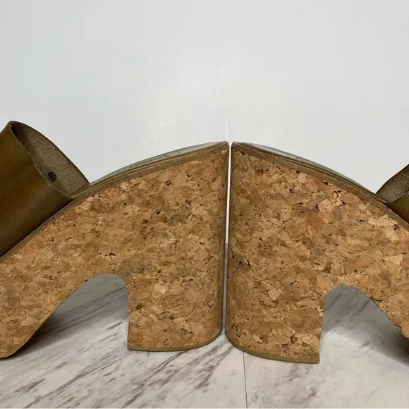 Jeffrey Campbell Lucianna Cork Platform Leather Sandal 9.5