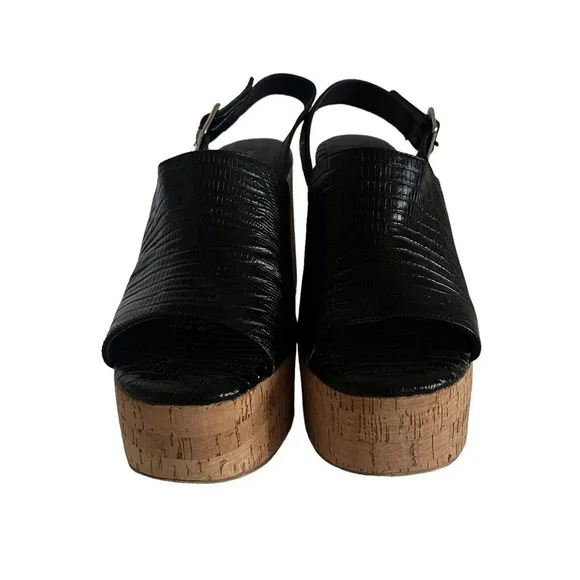 Jeffrey Campbell Mattix Platform Sandal in Black Lizzard Size 9