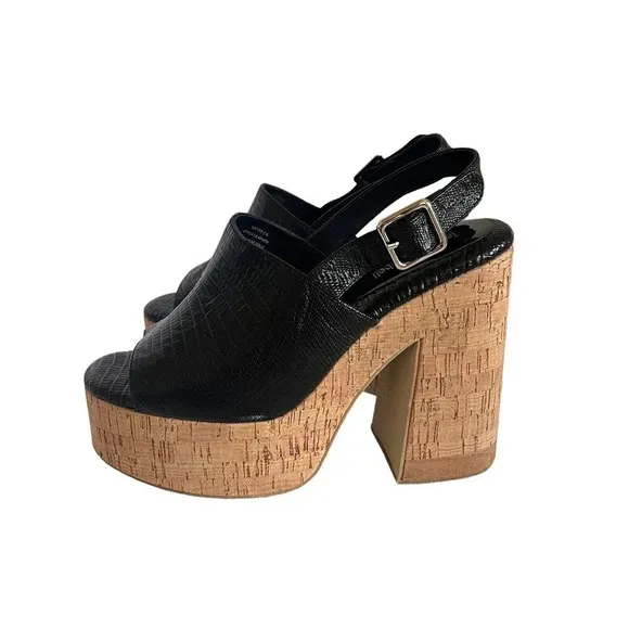 Jeffrey Campbell Mattix Platform Sandal in Black Lizzard Size 9