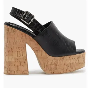 Jeffrey Campbell Mattix Platform Sandal in Black Lizzard Size 9