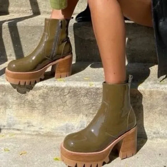JEFFREY CAMPBELL Quavo Khaki Boots 9.5