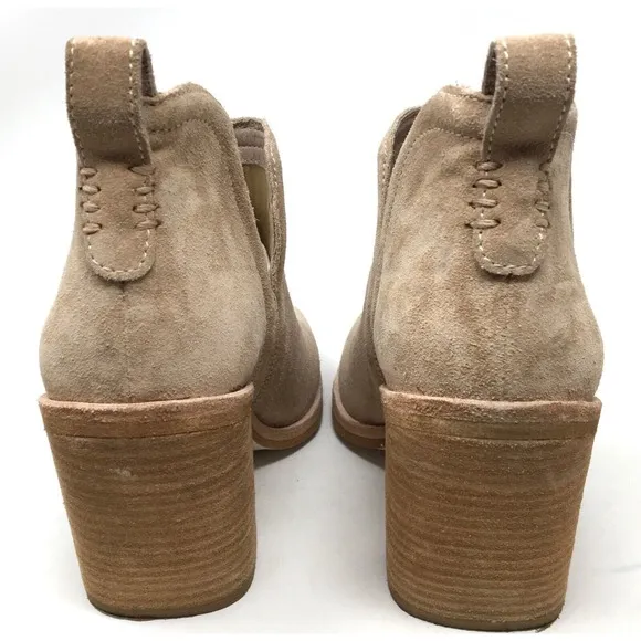 Jeffrey Campbell Rosalee Women's 8.5 Light Brown Suede Block Heel Ankle Bootie