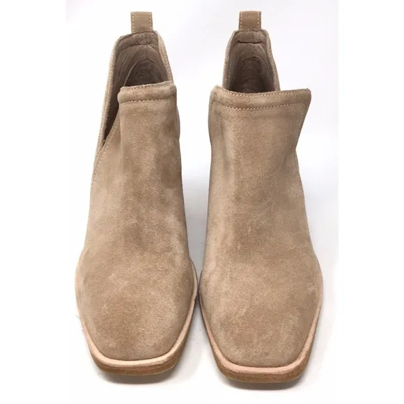 Jeffrey Campbell Rosalee Women's 8.5 Light Brown Suede Block Heel Ankle Bootie