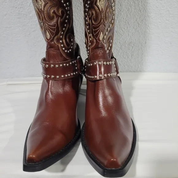 Jeffrey Campbell The Kid Western Boot in Brown, New, Sz 7