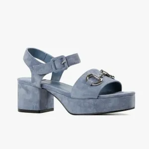 Jeffrey Campbell Women's Blue Suede Timeless Wedge Sandals Size 10