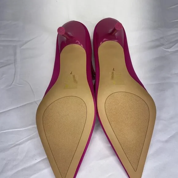 Jeffrey Campbell Women’s Tiyera Heels Fuchsia Silk Size 7 Pointed Toe Mule –