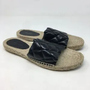 Jeffrey Campbell Women's Sandals Black Tan Size 10 Salvora Espadrille Quilted