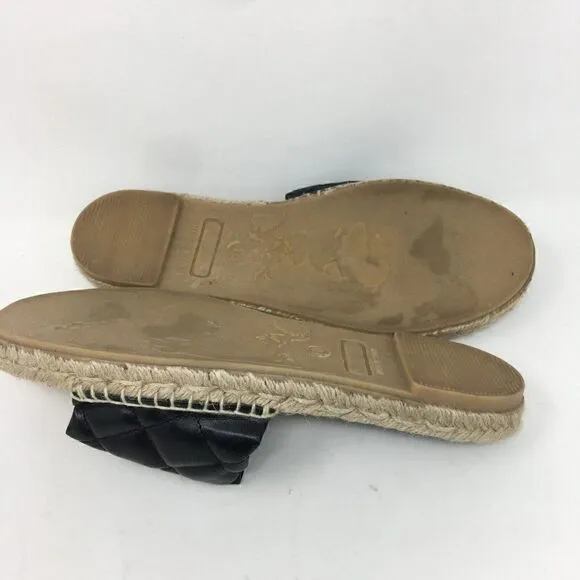 Jeffrey Campbell Women's Sandals Black Tan Size 10 Salvora Espadrille Quilted