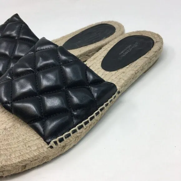 Jeffrey Campbell Women's Sandals Black Tan Size 10 Salvora Espadrille Quilted