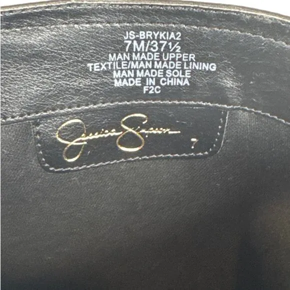 Jessica Simpson Brykia Cuffed Pointed-Toe Black Boots Women's Size 7