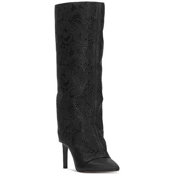 Jessica Simpson Brykia Cuffed Pointed-Toe Black Boots Women's Size 7