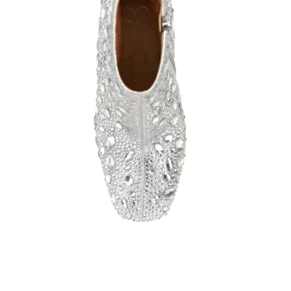 Jessica Simpson Dollyi Crystal Rhinestone Platform Ankle Bootie Boots Size 9