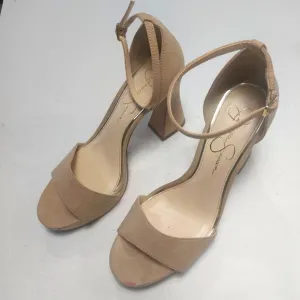 JESSICA SIMPSON Elegant Tan Block Heel Sandals Sz 9M