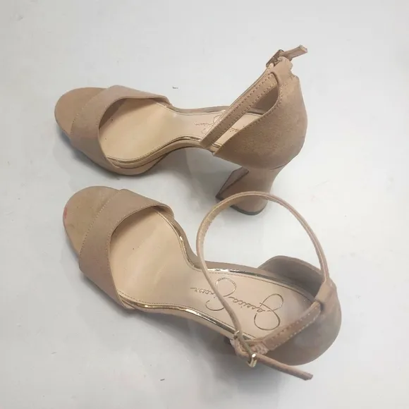 JESSICA SIMPSON Elegant Tan Block Heel Sandals Sz 9M