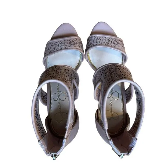 Jessica Simpson Mekos Nude/Blush Ruby Tumbled High Heel Shoes Size 5.5M