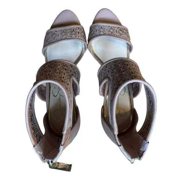 Jessica Simpson Mekos Nude/Blush Ruby Tumbled High Heel Shoes Size 5.5M